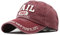 YULOONG Vintage Baseball Cap Stickerei Vail Washed Denim Trucker Cap 100% Baumwolle Sonnenhut für Herren Damen Verstellbare Größe Rot