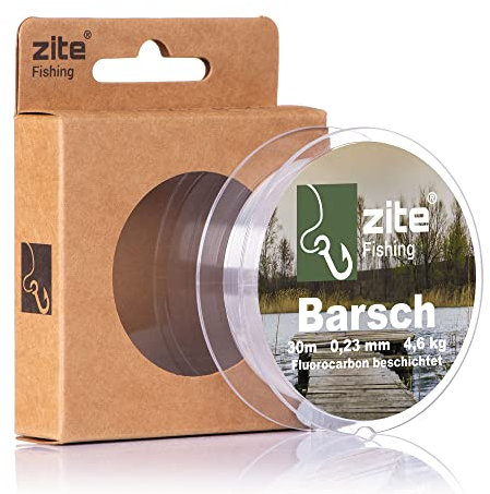 Zite Fishing Fluorocarbon Vorfach-Schnur Barsch Angeln - Monofile Angelschnur Beschichtet 0,23mm - 30m Angelschnur zum Spinnfischen