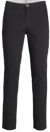 JACK & JONES PLUS Men's JPSTMARCO JJDAVE LC NOOS PLS Chino Trousers, Black, 48/32, Black, 48 W/32 L