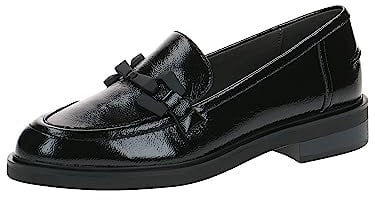 CAPRICE Damen Slipper aus Leder mit Blockabsatz, Schwarz (Black Naplak), 40 EU
