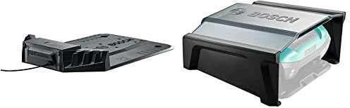 Bosch Ladestation (für Rasenmäher Indego 350/400/350 Connect/400 Connect/S+, im Karton) & Garage für Mähroboter Indego 350/400 (Größe: 275 x 500 x 510 mm, im Karton)