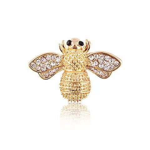 GIMIRO Bienen Brosche Tiernadeln Imitiert Diamant Strass Clippers für Mantel, Blazer, Kleid, Hochzeit, Party, Mode-Accessoires, Dressingmatch (J)
