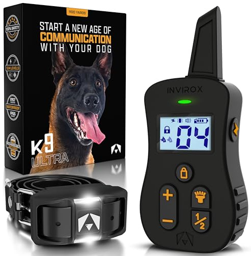 INVIROX Ultra K9 Dog Training Collar with Remote, Shock Collar for Dogs