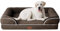 EHEYCIGA Orthopädisches Hundebett Kleine Hunde, 89x56x15cm, Memory Foam Hundekorb Mittelgroße Hunde, Waschbar Hundesofa Wasserdicht rutschfest, Hundecouch mit Hohem Rand, Braun