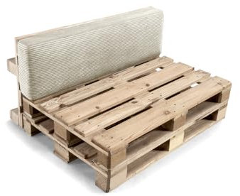 Gutekissen® Palettenkissen, Gartensofakissen, Sitzkissen, Rückenlehne gefüllt mit Poulirette-Schaum, viele Farben und Größen PFL (Rückenlehne 120x40, Beige)