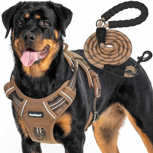 Beebiepet Strapazierfähiges, taktisches Hundegeschirr für große Hunde, kein Ziehen, verstellbares Haustiergeschirr, reflektierend, Service-Training, einfache Kontrolle, Haustierweste, Militär, K9,