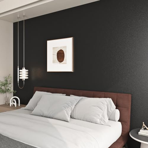 FunStick 40CM x 6M Papier Peint Adhesif Mural Noir Mat Papier Peint Autocollant Noir Papier Adhesif pour Meuble Cuisine Rouleau Adhesif Decoratif Noir pour Cuisine Salon Étanche Stickers Meuble