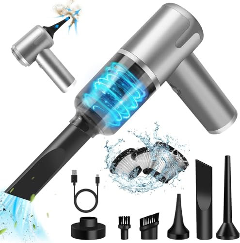 Zabatoco Aspirabriciole Senza Fili per Auto, 2 in 1 Mini Portatile Aspirapolvere e Soffiatore di Polvere, Aspirapolvere Potente per Auto Casa e Pulizia dei Peli Degli Animali Domestici