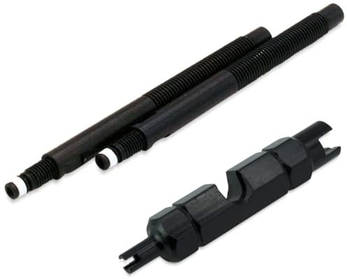 Schwalbe Ventilverlängerung 65 mm Art.-Nr. 3462, 2er Set Aluminium schwarz, mit zusätzlichem Ventilschlüssel Aluminium schwarz