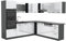 Vicco Eckküche R-Line, Weiß Hochglanz/Anthrazit, 237 x 247 cm, AP Anthrazit