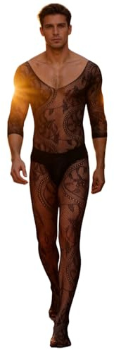 ohyeahlady Bodystocking Herr Fishnet underkläder herr underkläder herrunderkläder trikåer nätdräkt catsuit strumpor underkläder elastisk