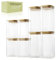 LIBWYS 8er Set Vorratsgläser mit Bamboos Deckel Eckig Vorratsdose Glas - in 2 Größen: 1150 ml; 1580 ml - 8pcs Plus Edition
