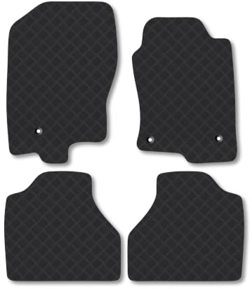 Compatible with Nissan Navara (2010-2015) 3mm Rubber Car Mats | Tailored Fit Durable Floor Mats Full Coverage Protection Waterproof Accessories Easy Clean Anti Slip Made in the UK