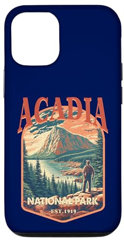 Hülle für iPhone 15 Poster mit rotem Himmel im Acadia-Nationalpark