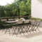 JUDYY Bistrostühle 8 Stk. Klappbar, Gartenstühle, Balkonstuhl, Balkon Stuhl, Garten Stühle, Terrassenstuhl, Stühle Für Draußen, Grau Poly Rattan und Stahl