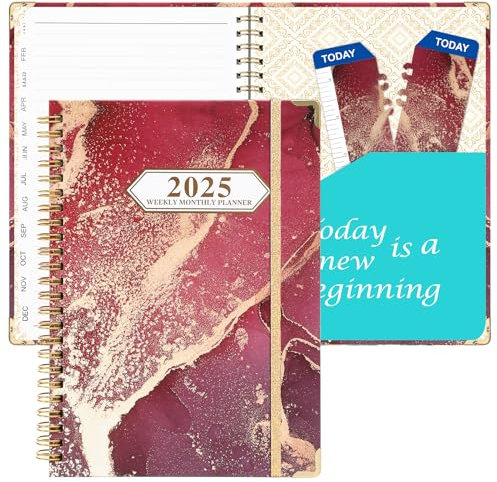 Toplive 2025 Schülerkalender, Monats- und Wochenplaner, Doppelspiralbindung, A5