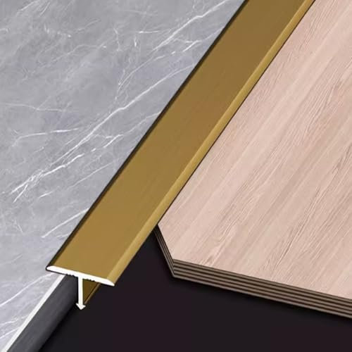 T-Profil Übergangsprofil Übergangsschiene Aluminium Übergangsleiste Abschlussprofil Übergangsschiene, Abdeckstreifen Für Fliesen, Teppich und Holzböden(Kupfer,1.2cm x 300cm)