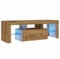 vidaXL TV Cabinet - Modern Artisan Oak Engineered Wood LED Lights Stand Unit - Ample Storage, Display Surface - Living Room Furniture