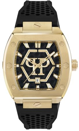 Philipp Plein Herren Uhr Analog Quarz The Hexagon Phantom Edelstahl