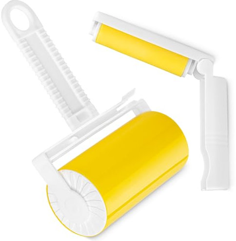 TULMERO Silikon Fusselrolle Wiederverwendbar - Fusselrollen Tierhaare Set - Große und Kleine Reise- Abwaschbare Fusselroller - Waschbar Lint Roller für Haustierhaar, Kleidung und Möbel