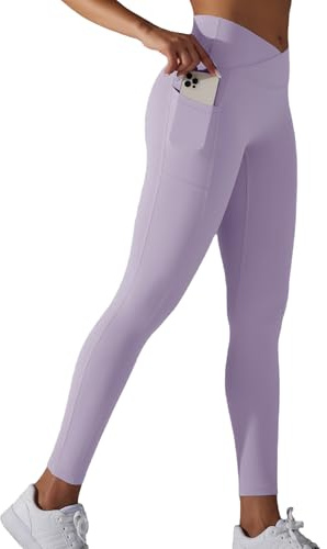 JTSONN Leggings Sportivi da Donna Pantaloni Sportivi Yoga a Vita Alta con Tasche Lunghi e Coprenti Legging Palestra Donna da Corsa Fitness