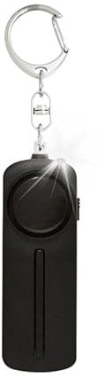 KEWUZY Persönlicher Alarm für Damen, Taschenalarm mit 130 dB Sirene und LED Signalleuchte, Persönlicher Alarm & Schlüsselanhänger für Frauen Sicherheit, Sicherheitsalarm für Kinder, Ältere (Schwarz)