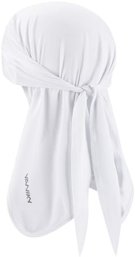 YANIKY Bandana Herren - Atmungsaktiv Kopftuch Sommer Durag, Face Kopf-&Nackenschutz Bandana Cap Damen Multifunktionstuch 3 in 1 Elastisch Halstuch Sport Kopftuch (Weiß)