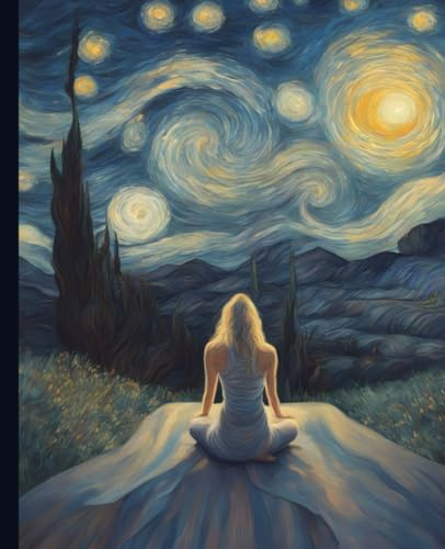 Yoga Lover Notebook: Yogi themed notepad journal. Whimsical funny van gogh painting style.