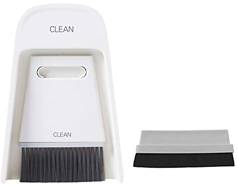 Cepillo de Mano y recogedor, 3 en 1, Escoba y recogedor de encimera, Mini recogedor y Cepillo, Cepillo Duro Suave reemplazable para Oficina, Cocina casera, Coche (Gris Blanca)