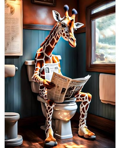 KEYIFA Mignonne Girafe Peinture par Numéros pour Adulte, Kits de Peinture au Numéro avec Peinture Acrylique et Pinceaux, DIY Animal Creatif Toile Peinture à l'huile, Décoration de Maison 30x40cm