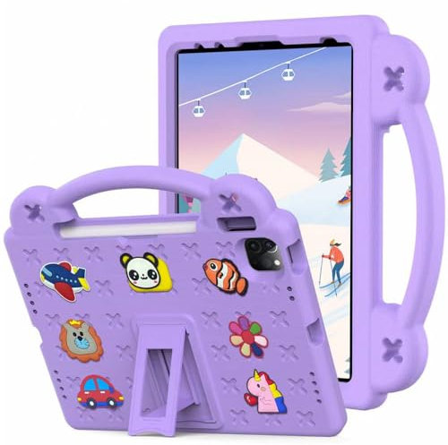 EGHFIXSD Custodia EVA Safe per iPad Air 11 2024 10 10th 2022 10.9 10.2 2021 9th Cover per Air 4 5 Pro 10.5 11 2018 2020 mini 6 5 4 3 2 1, Viola, per iPad Air 11 2024