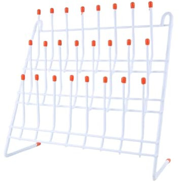 Cpolebev Lab Drying Rack 24 Pegs Lab Glassware Rack Wire Glassware Drying Rack Wall Mount/Freestanding Lab Glass Drying Rack