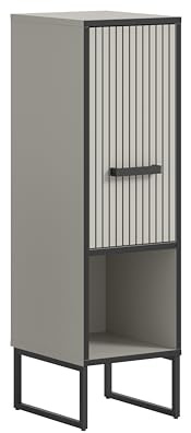xonox.home - Standschrank Bagno 30x101x32 cm in Kaschmir und schwarz - Badezimmerkombination Badset Badmöbel - einfache Montage erstklassige Qualität funktional