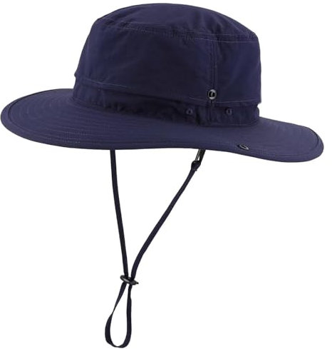 Sonnenhut UV Schutz 50 Herren Fischerhut Herren Breite Krempe Safarihut Atmungsaktiver Sommerhut Faltbar Wasserdichter Leichter Mesh Boonie Hat (DE/NL/SE/PL, Alphanumerisch, Einheitsgröße, Blau)