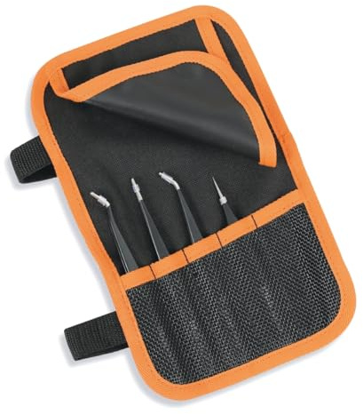 BETA 999ESD/B4 - Serie di 4 Pinzette ESD a Molla Antiacido e Antimagnetiche, per Lavori di Precisione