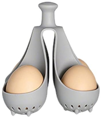 Shunfaji Silikon Eierkocher 4-6 Eier BPA-Frei Küchenhelfer Mit Dampftablett Für Hartgekochte Eier Und Aufbewahrung Hitzebeständiger Eierhalter (B)