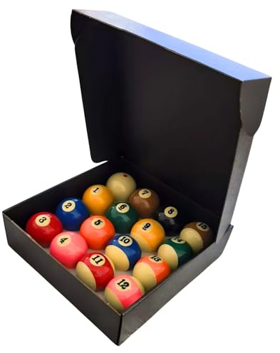 TriUnytion Billardkugeln Set, 16 Stück 57,2 mm Harz Billardkugel Kompletter Satz Billardtisch Zubehör für Wettkampf und Freizeit