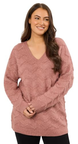 EVANS Curve Zig Zag V-Neck Knitted Jumper - Women's - Plus Size Curve