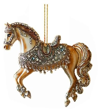 Pferd Weihnachtsschmuck 2025, Acryl Weihnachtsdekoration, 2D Lustige Pferde Dekorationen, Personalisierte Weihnachtsbaumschmuck Hängende Ornamente Anhänger, Pferdeliebhaber Geschenke für Frauen