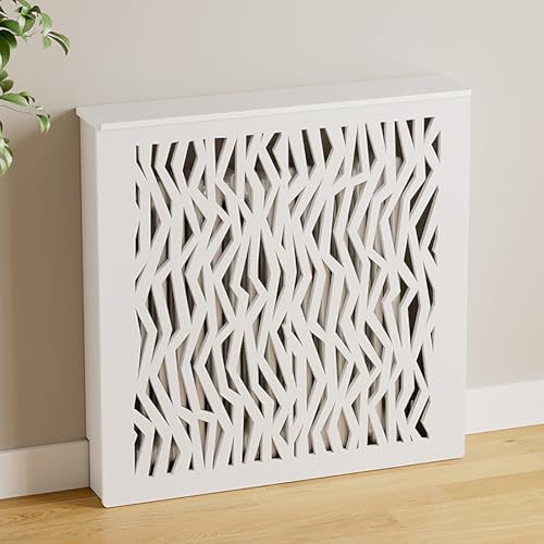 Heizungsverkleidung Weiß mit Oberer Ablage, Heizung Ablage, Moderne Heizkörperkonsole für Zuhause, Schlafzimmer und Wohnzimmer(60x70x15cm/24x28x6in)