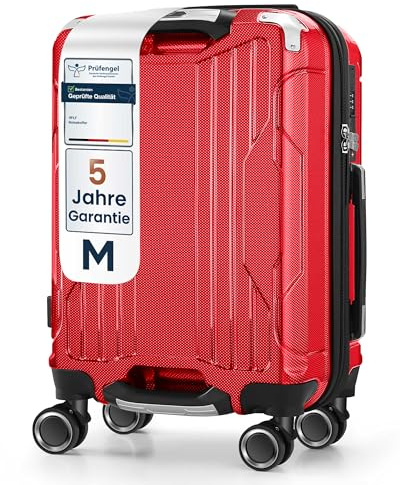 4FLY Aluminium-Rahmen Hartschalen-Handgepäckkoffer Ultraleicht M – 56×38×23 cm (39L) - TSA-Schloss, USB-A/C Ladeanschluss, 4 Spinner-Rollen & Aluminium Teleskopgriff, Erfüllt Airline Vorgaben