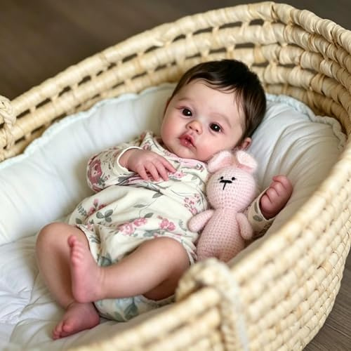 RXDOLL 45cm Reborn Baby Mädchen Lebensecht Silikon Ganzkörper Puppen Wie Echte Puppen Aussehen, Reborn Baby Vollsilikon Lebensecht Newborn Babies Mädchen