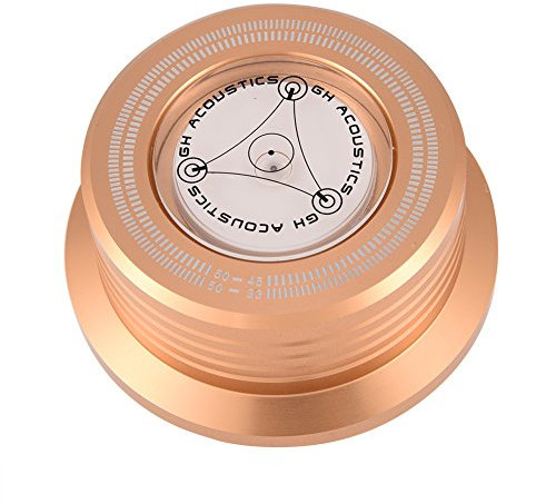 VBESTLIFE 50Hz Giradischi Disco da Registrazione per stabilizzatore di Peso con livella a Bolla per LP Record Player(Oro)