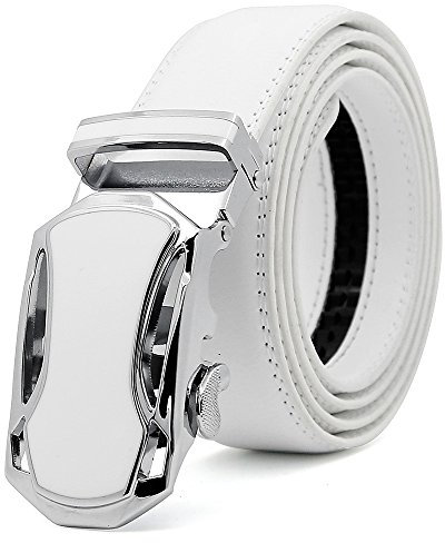 3ZHIYI ZHIYI Herren Gürtel Ratsche Automatik Gürtel für Männer 35mm Breit Ledergürtel Weiß