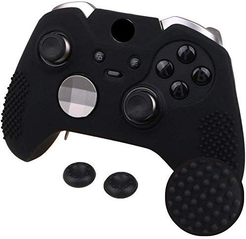 Morbido silicone cover protettiva + analogico Cap copertura antiscivolo thumbsticks joystick per controller di Xbox One Elite Nero