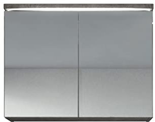 Spiegelschrank Paso 80cm Beton Grau - Schrank Spiegelschrank Spiegel Badezimmer Badmöbel Set Hängeschrank Badschrank