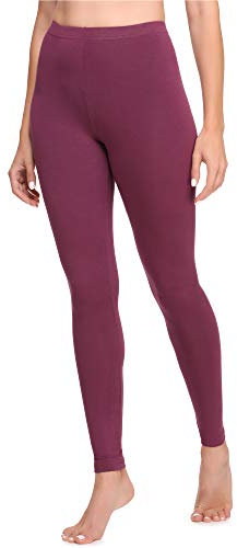 Ladeheid Damen Lange Leggings aus Viskose LA40-201(Weinrot, 34)