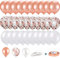 Q-WOOFF Ballon Rose Gold, Ballon Anniversaire, 60 Ballons Comprend Ballon Rose Gold, Ballon confettis, Ballon Blanc et 4 Rubans. Convient pour la Decoration Anniversaire, Mariage，fête