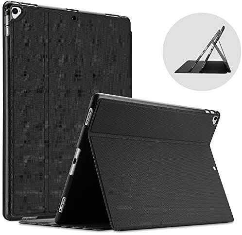 ProCase Buchdeckel Hülle für iPad Pro 12.9 Zoll 2017/2015 Release (Altes Modell, 1. und 2. Generation), Klapp Leicht Schutzhülle Urban Folio Case Smart Cover -Schwarz