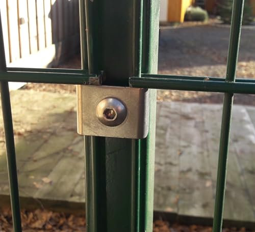 Klemme Element Mattenbefestigung Doppelstabmattenzaun Halter Befestigung 10x Mit Klemme, Schraube und Niet für Stabstärke 6/5/6 und 8/6/8 geeignet Für die Montage ohne Auflagebock.